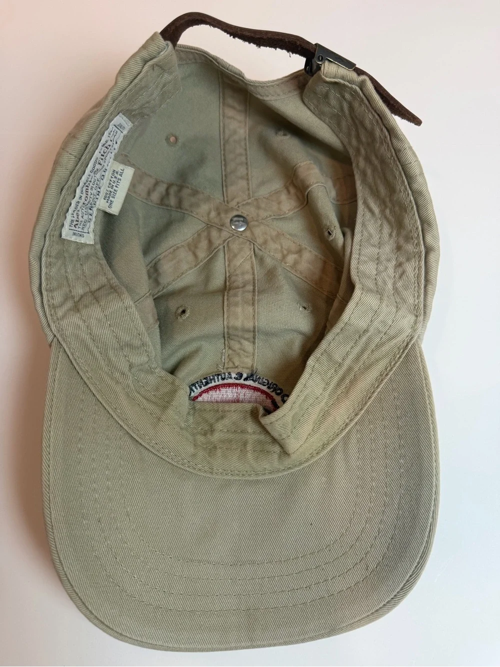 Vintage Abercrombie & Fitch A&F Hat Made USA Leather Strapback Cotton